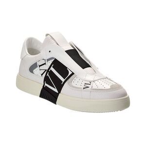 Valentino Vltn Leather Slip-On Sneaker, White